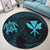 Hawaiian Kanaka Turtle Polynesian Round Carpet Blue AH - Polynesian Pride