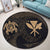 Hawaiian Kanaka Turtle Polynesian Round Carpet Gold AH - Polynesian Pride