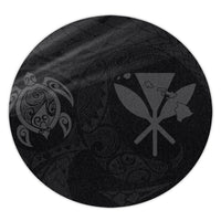 Hawaiian Kanaka Turtle Polynesian Round Carpet Gray AH Round Carpet Luxurious Plush - Polynesian Pride