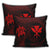 Hawaiian Kanaka Turtle Polynesian Pillow Covers Red AH - Polynesian Pride