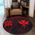 Hawaiian Kanaka Turtle Polynesian Round Carpet Red AH - Polynesian Pride