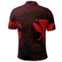 Hawaiian Kanaka Turtle Polynesian Polo Shirt Red - Polynesian Pride