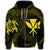 Hawaiian Kanaka Turtle Polynesian Zip Hoodie Yellow - Polynesian Pride