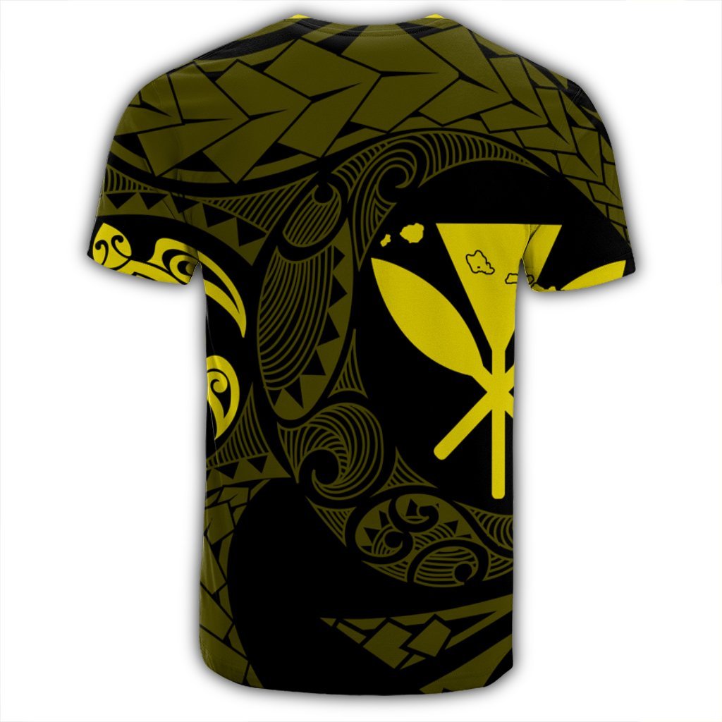 Hawaiian Kanaka Turtle Polynesian T Shirt Yellow - Polynesian Pride