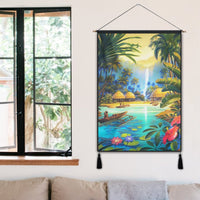 Hawaiian Living In Aboriginal Village Hanging Poster - AH - Polynesian Pride