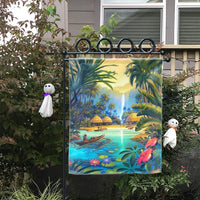 Hawaiian Living In Aboriginal Village Flag - AH - Polynesian Pride