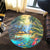 Hawaiian Living In Aboriginal Village Round Carpet - AH - Polynesian Pride