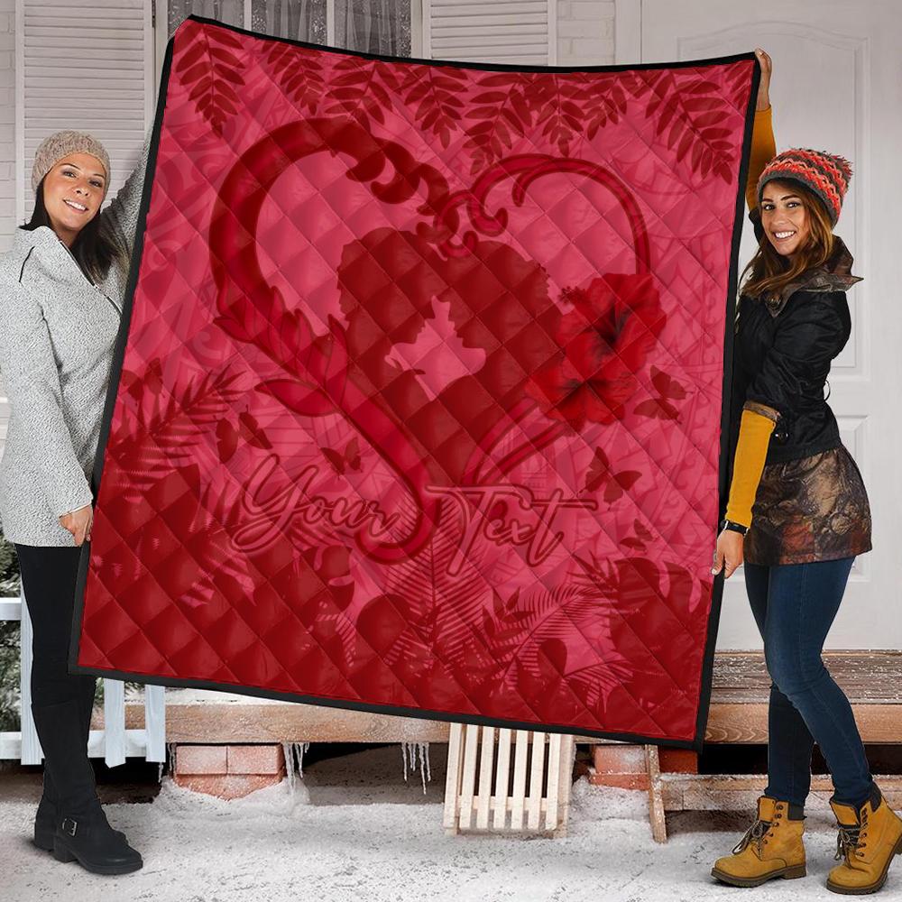 (Personalized) Hawaiian Lover Valentine's Day Premium Quilt - LOV Style AH - Polynesian Pride