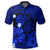 Hawaiian Map Big Turtle Hibiscus Plumeria Tribal Polynesian Polo Shirt Blue - Polynesian Pride