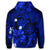 Hawaiian Map Big Turtle Hibiscus Plumeria Tribal Polynesian Zip Hoodie Blue - Polynesian Pride