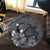 Hawaiian Map Big Turtle Hibiscus Plumeria Tribal Polynesian Round Carpet - Gray - AH - Polynesian Pride