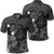 Hawaiian Map Big Turtle Hibiscus Plumeria Tribal Polynesian Polo Shirt Gray Unisex Black - Polynesian Pride