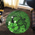 Hawaiian Map Big Turtle Hibiscus Plumeria Tribal Polynesian Round Carpet - Green - AH - Polynesian Pride