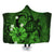 Hawaiian Map Big Turtle Hibiscus Plumeria Tribal Polynesian Hooded Blanket - Green - AH Hooded Blanket White - Polynesian Pride