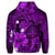 Hawaiian Map Big Turtle Hibiscus Plumeria Tribal Polynesian Zip Hoodie Purple - Polynesian Pride