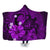 Hawaiian Map Big Turtle Hibiscus Plumeria Tribal Polynesian Hooded Blanket - Purple - AH Hooded Blanket White - Polynesian Pride