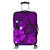 Hawaiian Map Big Turtle Hibiscus Plumeria Tribal Polynesian Luggage Covers - Purple - AH Black - Polynesian Pride