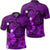 Hawaiian Map Big Turtle Hibiscus Plumeria Tribal Polynesian Polo Shirt Purple Unisex Black - Polynesian Pride