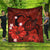 Hawaiian Map Big Turtle Hibiscus Plumeria Tribal Polynesian Premium Quilts - Red - AH Black - Polynesian Pride