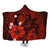 Hawaiian Map Big Turtle Hibiscus Plumeria Tribal Polynesian Hooded Blanket - Red - AH Hooded Blanket White - Polynesian Pride