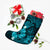 Hawaiian Map Big Turtle Hibiscus Plumeria Tribal Polynesian Christmas Stocking - Turquoise - AH - Polynesian Pride