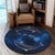 Hawaiian Map Galaxy Zodiac Dolphin White Polynesian Round Carpet - AH - Polynesian Pride