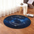 Hawaiian Map Galaxy Zodiac Dolphin White Polynesian Round Carpet - AH - Polynesian Pride