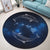 Hawaiian Map Galaxy Zodiac Dolphin White Polynesian Round Carpet - AH - Polynesian Pride