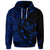 Custom Hawaiian Map Gecko Tattoo Kakau Polynesian Hoodie Blue - Polynesian Pride