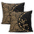 Hawaiian Map Gecko Tattoo Kakau Polynesian Pillow Covers Gold AH - Polynesian Pride