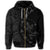 Hawaiian Map Gecko Tattoo Kakau Polynesian Zip Hoodie Gray - Polynesian Pride