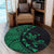 Hawaiian Map Gecko Tattoo Kakau Polynesian Round Carpet Green AH - Polynesian Pride