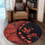 Hawaiian Map Gecko Tattoo Kakau Polynesian Round Carpet Orange AH - Polynesian Pride