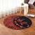 Hawaiian Map Gecko Tattoo Kakau Polynesian Round Carpet Orange AH - Polynesian Pride