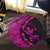 Hawaiian Map Gecko Tattoo Kakau Polynesian Round Carpet Pink AH - Polynesian Pride