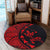 Hawaiian Map Gecko Tattoo Kakau Polynesian Round Carpet Red AH - Polynesian Pride