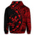 Hawaiian Map Gecko Tattoo Kakau Polynesian Zip Hoodie Red - Polynesian Pride