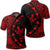 Hawaiian Map Gecko Tattoo Kakau Polynesian Polo Shirt Red Unisex Black - Polynesian Pride