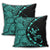 Hawaiian Map Gecko Tattoo Kakau Polynesian Pillow Covers Turquoise AH - Polynesian Pride