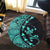 Hawaiian Map Gecko Tattoo Kakau Polynesian Round Carpet Turquoise AH - Polynesian Pride