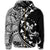 Hawaiian Map Gecko Tattoo Kakau Polynesian Zip Hoodie White - Polynesian Pride