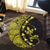 Hawaiian Map Gecko Tattoo Kakau Polynesian Round Carpet Yellow AH - Polynesian Pride