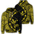 Hawaiian Map Gecko Tattoo Kakau Polynesian Zip Hoodie Yellow Unisex Art - Polynesian Pride