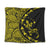 Hawaiian Map Gecko Tattoo Kakau Polynesian Tapestry Yellow AH Wall Tapestry Black - Polynesian Pride