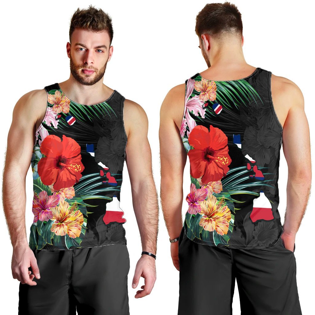 Hawaiian Map Hawaii Flag Hibiscus Polynesian Tank Top AH - Polynesian Pride
