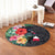 Hawaiian Map Hawaii Flag Hibiscus Polynesian Round Carpet AH - Polynesian Pride