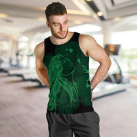 Hawaiian Map Heart Hula Girl Hibiscus Green Polynesian Tank Top - AH - Polynesian Pride