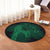 Hawaiian Map Heart Hula Girl Hibiscus Green Polynesian Round Carpet - AH - Polynesian Pride