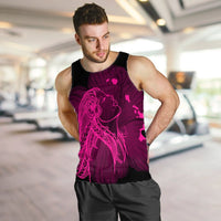 Hawaiian Map Heart Hula Girl Hibiscus Pink Polynesian Tank Top - AH - Polynesian Pride