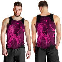 Hawaiian Map Heart Hula Girl Hibiscus Pink Polynesian Tank Top - AH - Polynesian Pride